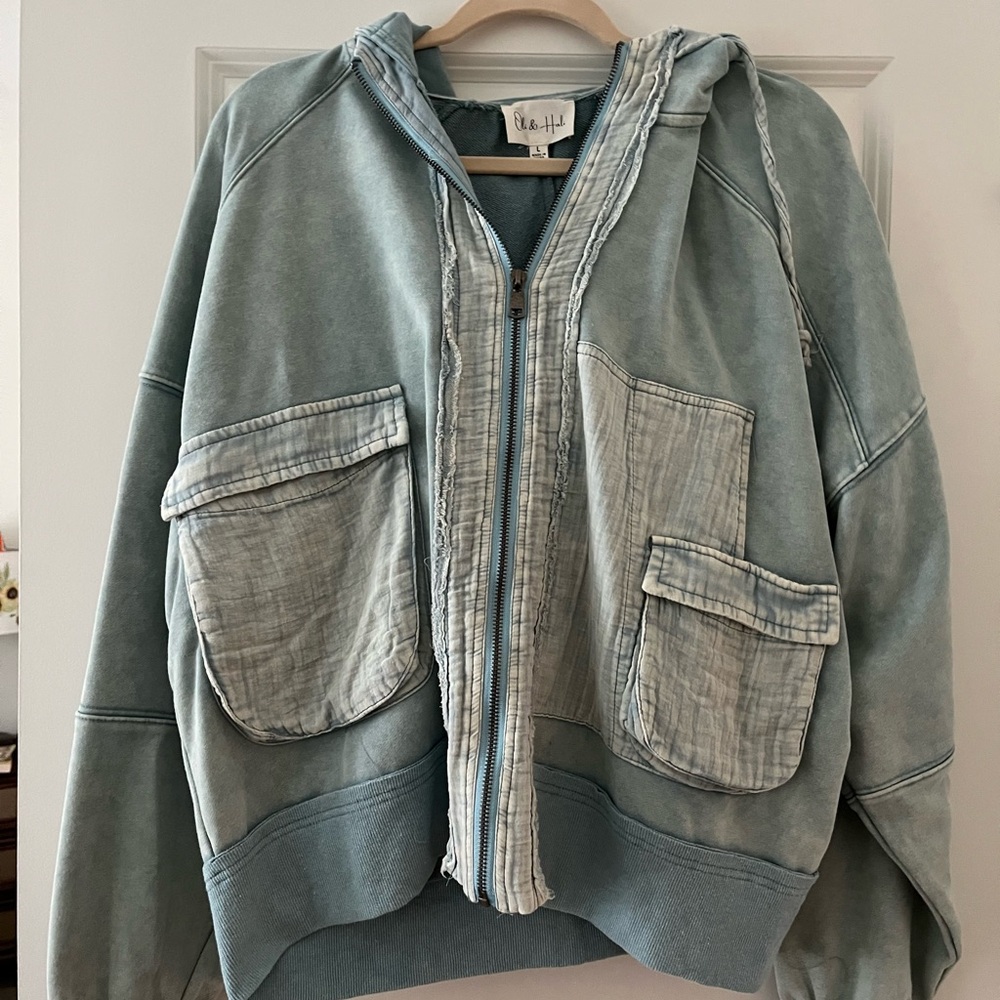 Three Birds Nest Blue Hooded Jacket